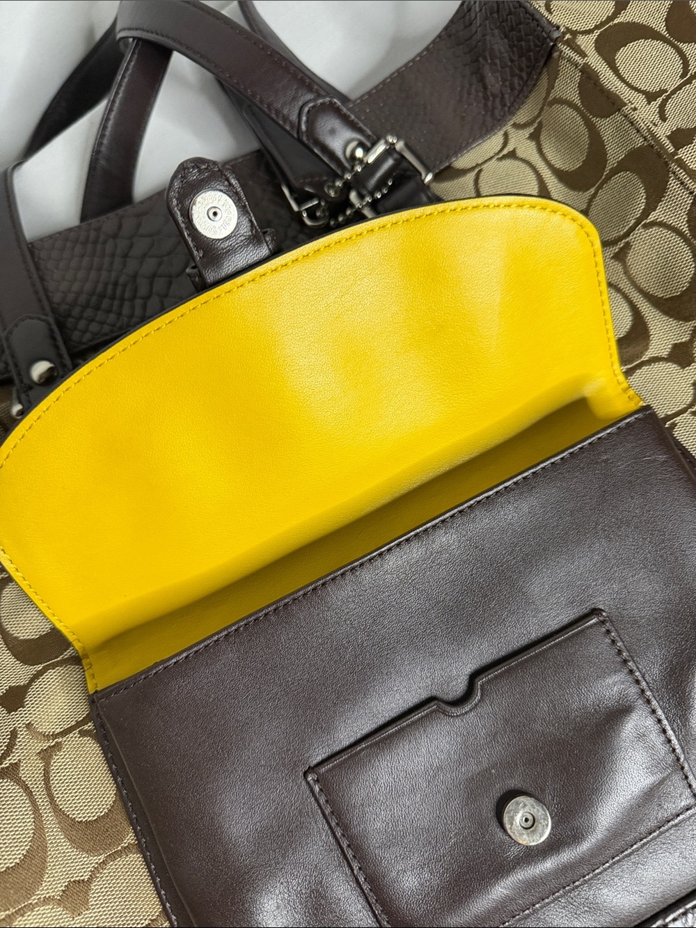 Coach Charlie Signature Python Tote - Picture 6 of 7
